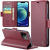 Phernykas Custodia a Libro Portafoglio per iPhone 12 Pro/iPhone 12, RFID | 3 Slot - Per Pendolarismo, Flip Cover Doppia Fibbia Magnetica, Pelle PU Anti-Macchia, Supporto, Lavoro, Telefono Libretto