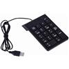 Risegun Tastiera tastierino numerico USB, tastierino numerico aggiuntivo, 18 tasti, mini tastiera per laptop, PC notebook, nero