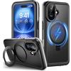 Lanhiem Cover per iPhone 16 con Supporto IP68 Impermeabile Antiurto, Nero | Waterproof,360 Completa,Resistente,Protezione Dello Schermo,con Mag-Safe,Antipolvere,Militare,Integrale,Anti Urto,Rigida