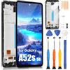 ARSSLY Schermo OLED per Samsung Galaxy A52s 5G LCD schermo per Samsung A52s 5G SM-A528B, SM-A528B/DS Touch Screen Digitizer Assembly + Kit di riparazione (nero con telaio)