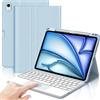 IVEOPPE Cover Tastiera per iPad Air 11 M4 2026/M3 2025/M2 2024 11 Pollici | Keyboard Touchpad Magnetico Staccabile, Italiano QWERTY, Custodia Tastiera Trackpad Bluetooth con Portapenna, Blu chiaro