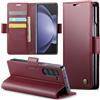 Phernykas Custodia a Libro Portafoglio per Samsung Galaxy Z Fold 5, RFID | 3 Slot - Per Pendolarismo, Flip Cover Doppia Fibbia Magnetica, Pelle PU Anti-Macchia, Supporto, Lavoro, Telefono Libretto