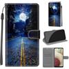 KENHONER Custodia per Samsung Galaxy A12, luna | Portafoglio Pelle PU, Magnetica, Resistente Agli Urti, Scomparto Carte Credito, Pieghevole, Flip Libro, Motivo