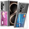 BaiFu Custodia con supporto per Galaxy Z Fold 8 Ultra, Custodie a portafoglio con porta carte integrato per Samsung Galaxy Z Fold8 Ultra-Trasparente