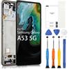 ARSSLY (Senza Impronte) LCD Display per Samsung Galaxy A53 5G SM-A536B A536U A536E Schermo Digitizer Touch Screen Assembly con Riparazione Kit (6,5, Nero con Cornice,Incell)