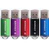 SIMMAX Pendrive 5 pezzi 32GB Chiavetta USB 2.0 Unità Memoria Flash di SIMMAX (32GB Verde Viola Rosso Nero Blu)
