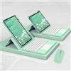 ZKAIAI Tastiera Custodia per iPad Pro 11 Pollici 4a/3a/2a/1a Generazione (2022/2021/2020/2018) con Touchpad, Verticale/Orizzontale, Cover Trasparente Rimovibile con QWERTY Tastiera e Mouse, Verde Chiaro