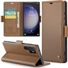 Phernykas Custodia a Libro Portafoglio per Samsung Galaxy S23 Ultra, RFID | 3 Slot - Per Pendolarismo, Flip Cover Doppia Fibbia Magnetica, Pelle PU Anti-Macchia, Supporto, Lavoro, Telefono Libretto