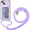 FMPCUON Custodia con Collana per iPhone 6/6s/7/8 Plus con Slot per Scheda,Cover Trasparente Regolabile con Cordino [Antiurto] [AntiGraffio] [Antiscivolo] Case con Laccio Tracolla,Viola