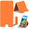 FIQLUL Supporto Telefono Scrivania Pieghevole e Portatile, Porta Cellulare da Tavolo Regolabile per Smartphone e Tablet 4-12 Pollici, Design Leggero in ABS per Casa e Ufficio, 1 Pezzo, Arancione