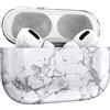 MyGadget Cover Rigida Compatibile con Apple AirPods Pro - Hardcase Antiurto - Case per Cuffie Auricolari - Skin Marmo Bianco