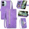 Fertuo Cover a Libro Antiurto per Xiaomi Redmi Note 17 Pro 5G, Viola | Portafoglio con Porta Carte, Chiusura Magnetica, Stand, Cordino e Tasca con Zip, Disegni Fiori, Flip Case, Pelle PU, Silicone