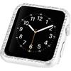 QBYVQQN Cover Alluminio Compatibile con Apple Watch 38mm 40mm 41mm 42mm 44mm 45mm con Glitter Diamante, Donna Metallo Orologio Case Duro Faccia Custodia Antigraffio Compatibile con iWatch 8/7/6/SE/5/4/3/2/1