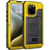Beeasy Cover per iPhone 15 Pro Max IP68 Impermeabile Custodia Militare Antiurto Resistente 360° Metallo Armor Protezione Schermo Integrata Rugged Robusta Indistruttibile Subacquea Antipolvere Giallo