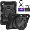 HUOLUNGJIN Custodia per tablet Lenovo Tab P11 e P11 Plus 11 2021 TB-J606F/TB-J606L/TB-J607F/TB-J616F/TB-J616X con supporto girevole a 360°, tracolla, portamatite e anello per impugnatura (nero)