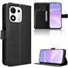 Rojeuinn cover per Honor 600 Smart 5G, Custodia Portafoglio Antishock Fibra Premium - Scatola con Compartimenti per Carte e Chiusura Magnetica - Nero