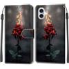KENHONER Custodia per iPhone 16 Plus, fiamma rosa | Portafoglio Pelle PU, Magnetica, Resistente Agli Urti, Scomparto Carte Credito, Pieghevole, Flip Libro, Motivo