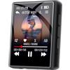 Diofox 64GB Lettore MP3 con Bluetooth 5.3, lettore MP3 con touchscreen da 1,8 pollici e altoparlante, suono HiFi, radio FM, ebook, registratore, mini lettore musicale, fino a 128GB (nero, solo 55g)