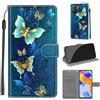 KENHONER Custodia per Xiaomi Redmi Note 11 Pro 4G/5G, Farfalla | Portafoglio Pelle PU, Magnetica, Resistente Agli Urti, Scomparto Carte Credito, Pieghevole, Flip Libro, Motivo