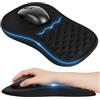 AXFEE Tappetino Mouse Ergonomico, con Poggiapolsi, Base Antiscivolo in PU | Irregolare Tappetino Mouse, con Schiuma Memory Morbida, Design Massaggiante, Allevia il Dolore, per Computer Ufficio, Nero