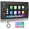 RUXYAXFOL autoradio 2005-2008 Ford Focus 2006-2008 Ford Fiesta, 2007-2012 Ford Transit e Ford Kuga 2008-2011. Supporta CarPlay wireless/cablata, Android Auto.Radio supporta AM