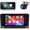 ANKEWAY Autoradio per Audi A3 8P S3 8P RS3 con CarPlay e Android Auto Wireless USB