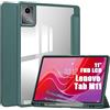 idudao Custodia Ibrida Premium per Lenovo Tab M11, Cover Rigida con Portapenne Retro Trasparente per Tablet PC da 11 pollici 2024 TB330FU, Verde Scuro