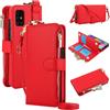 Generic Custodia a portafoglio per Samsung Galaxy A71 4G, [blocco RFID] [tasca con cerniera] [porta schede] custodia protettiva a libro in pelle PU con corda/polso/anello custodia per telefono da uomo donna