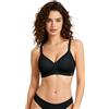 POWER FLOWER Reggiseno Donna Senza Ferretto Senza Cuciture, Reggiseno Comfort Copertura Completa, Supporto Push Up, Reggiseno T-Shirt Quotidiano, Taglie S-5XL (33000-Black, M-L)