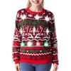 Giggling Getup Maglione natalizio nordico da donna, maglione natalizio luminoso, renne brutto maglione natalizio a LED, per uomo e donna