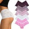FINETOO Confezione da 5 Slip da Donna Intimo Sexy in Pizzo per Donna Morbidi e Comodi Slip Boxer Hipster Panties Lingerie Confezione Multipla S-XXL