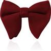 HOULIFE Papillon in velluto per uomo - papillon pre-legato regolabile, tinta unita, grandi papillon a farfalla per sposo, festa di matrimonio, formale con confezione regalo, Rosso vinaccia, 12x10cm
