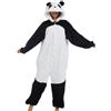 chuangminghangqi Pigiama intero da donna, lungo, invernale, costume intero per adulti, costume da donna, in pile, con cappuccio, Nero , L