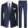 YFFUSHI Abito Uomo 2 Pezzi Regular Fit Doppiopetto Revers a Punta per Matrimonio Affari Giacca Pantaloni