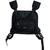 DUNMW Zaino sul Petto Nero Borsa sul Petto, Gilet Streetwear Hip Hop, Gilet tattico Gilet walkie-Talkie Tasche Regolabili Gilet Marsupi Funzionali per Uomo Donna