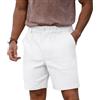 NITAGUT Pantaloni corti da uomo, estivi, per corsa, sport, leggeri, in cotone, slim fit, per il tempo libero, con tasche, bianco, XXL