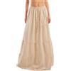 Toocool Gonna Donna Lunga Leggera Strass Boho Chic Estiva Balze Maxi YH78083 [Beige, L/XL]