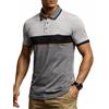 Leif Nelson Maglietta da uomo estiva con colletto a polo slim fit, colore bianco, nero, basic da uomo, a maniche corte LN55170