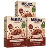 CAIYA 3X Misura Fibrextra Fiocchi di Farro, Riso e Frumento Integrale con Riccioli di Cioccolato Fondente 300g [3 Confezioni]