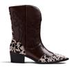 GIOSEPPO Tronchetti Donna Marrone Vacchetta Suola Flessibile Cowboy Pelle