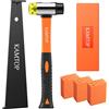 Kamtop Kit di Installazione per Pavimenti con 60pz Distanziatori Battente a Doppia Estremità e Blocco in Gomma per Installazione Pavimenti in Laminato o in Legno-Arancio