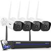 ANNKE 2K Kit Videosorveglianza WiFi, 4K NVR 16CH 1TB + 4x Telecamera Wi-Fi
