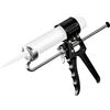 Aloskart Pistola Silicone in Lega di Alluminio, Pistola per Cartucce Compatta 205mm, 310ml con Anti-Goccia, per Silicone Acrilico Sigillante