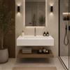Yellowshop | Lavabo Sospeso in Marmoresina HEAVY 80 x 50 x 13 cm color Bianco Opaco - Vasca Integrata, Gelcoat Antigraffio UV, Made in Italy