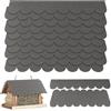 XFSRG 21 Pezzi Tegole Autoadesive in Feltro Casetta Uccelli Mini Sagomate Coperture Tetti Adesive Tegole per Case delle Bambole Pannelli Tetto Decorativi Fai da Te
