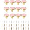 TopHomer Confezione da 12 maniglie rotonde rosa, 32 x 25 mm, per cassetti e porte, con vite, per armadi, credenze, mobili