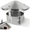 Niuny Copertura per camino in acciaio inox, rotonda, copertura per camino, protezione per canna fumaria, con accessori per tubo di scarico 90 100 180 240 mm