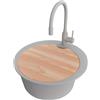 PRIMAGRAN Lavandino da Cucina Grigio - Pise Top, 50x50cm