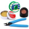 Chixenn Filo per Saldatura, Pasta Flussante, Pulitore per Punte di Saldatore e Tronchesina Micro, Set Accessori con Filo per Saldatura Senza Piombo per Riparazioni Elettroniche e Fai da Te