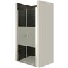 Moments of Glass Box doccia doppia porta a battente, gamma di regolazione 92-95 cm, altezza 195 cm, vetro parzialmente satinato di sicurezza da 6 mm - NM